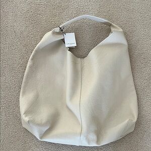 NWT Kurt Geiger Cream Pebbled Leather Hobo Bag